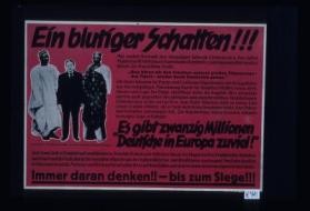 Ein blutiger Schatten! ... "Nun horen wir den Schatten unseres grossen Clemenceau - des Tigers - wieder durch Frankreich gehen." ... "Es gibt zwanzig Millionen Deutsche in Europa zuviel!"