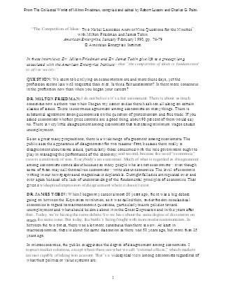 The Competition of Ideas: Two Nobel Laureates Answer Nine Questions for the Nineties