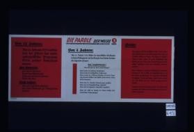 Die Parole der Woche. Vor 17 Jahren: ... Vor 4 Jahren: ... Heute: ... Deutschland hat sich die Achtung der Welt