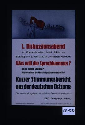 1. Diskussionsabend der Kommunistischen Partei Schlitz am ... 8. Juni ... KPD Ortsgruppe Schlitz