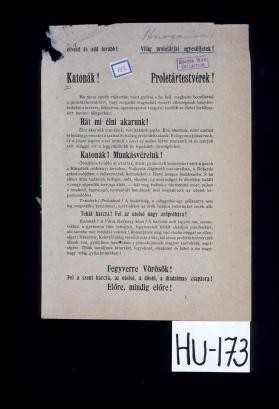 Katonak! Proletartestverek!