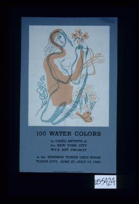 100 water colors by easel artist of the New York City WPA Art Project at the Windsor Tower Grey Room