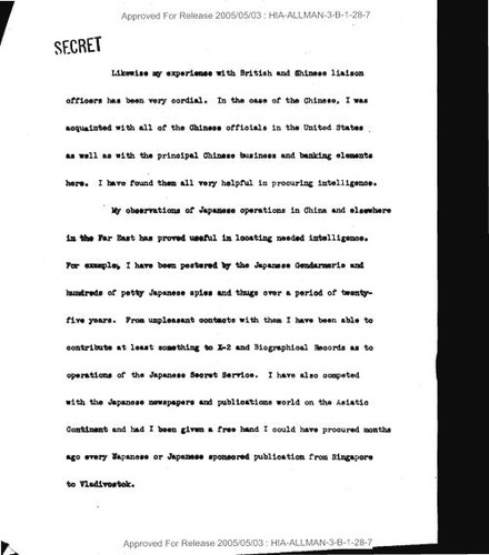 Note on British and Chinese liaison officers