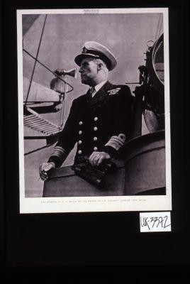Vice-Admiral G. C. C. Royle on the bridge of H.M. aircraft carrier "Ark Royal."