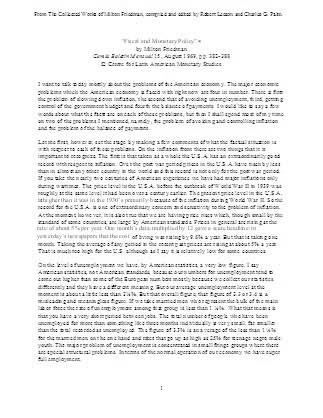 Fiscal and Monetary Policy