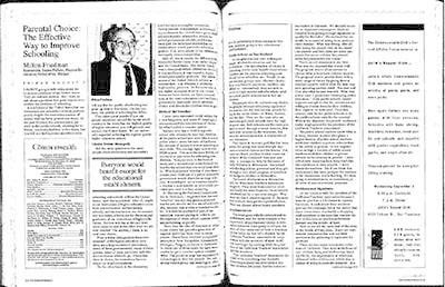 Parental Choice: The Effective Way to Improve Schooling