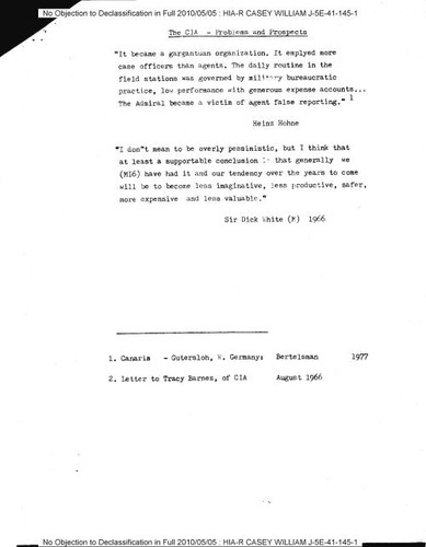 The CIA - Problems and Prospects