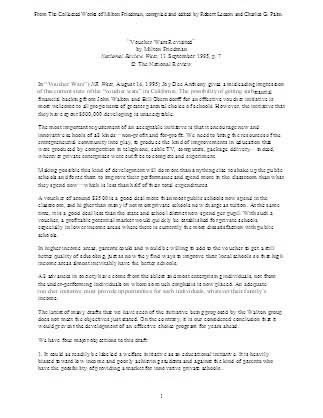 Voucher Wars Revisited