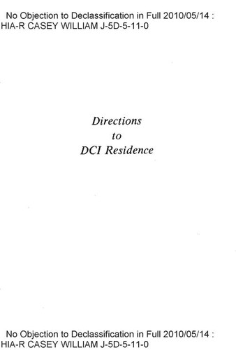 Directions to DCI residence