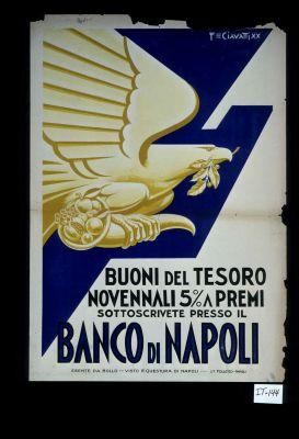 Buoni del tesoro novennali 5% a premi. Sottoscrivete presso il Banco di Napoli