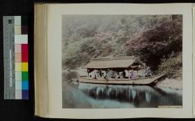 Photograph of people boating, Arashiyama, Kyoto