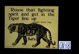 Rouse that fighting spirit and get in the Tiger line up. Enlist with the 205th Batt'n