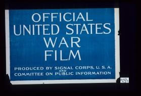 Official United States war film