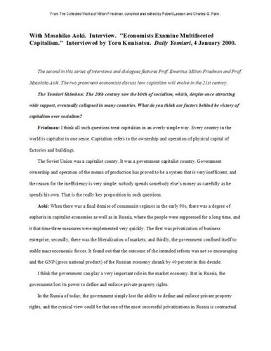 Economists Examine Multifaceted Capitalism