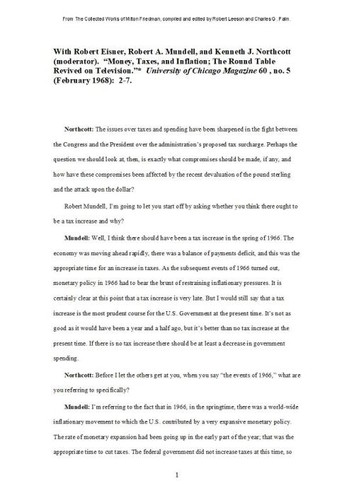 Money, Taxes, and Inflation