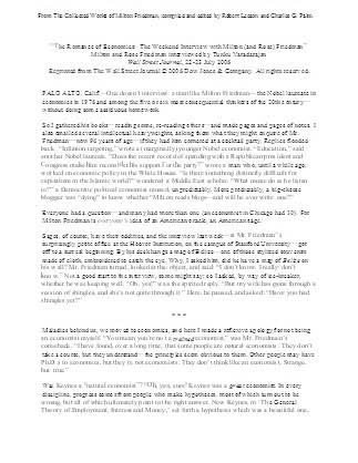 The Weekend Interview: The Romance of Economics