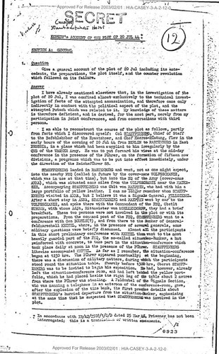 Kopkow's account of the plot of 20 July 1944