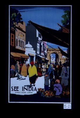 See India. Street scene in Lahore