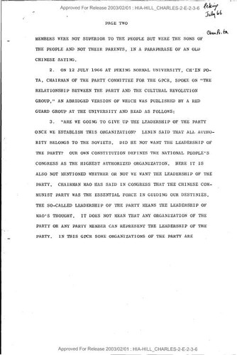 Report on developments in China (pages 2-4)