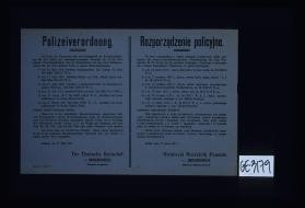 Polizeiverordnung ... zu meinen Bekanntmachungen ... folgende Zusatz-Verordnung erlassen ... Kalisch, den 27 Marz 1917. Der Deutsche Kreischef Meimberg, Regierungsrat. Rozpozadzenie policyjne. Niemiecki Naczelnik Powiatowy Meimberg, Radca Rejencyjny
