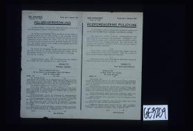 Der Kreischef ... Konin, den 1. August 1916. Polizeiverordnung ... Der Ankauf von Kleingeflugel ... ist nur dejenigen Handlern gestettet, die sich im Besitze eines grunen Aufkaufscheine gemass ... befinden ... Rozporzadzenie policyjne ... Szef powiatowy, Schultz, Tajny Radca Sprawiedliwosci