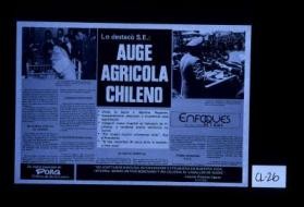 Lo destaco S.E.: Auge agricola chileno. ... No habra vuelta al pasado ... Logros efectivos ... Si quieren mano dura ... El nuevo hospital ... Firme adhesion a S.E. ... "No aceptamos ninguna intervencion extranjera en nuestra vida interna. Somos un pais soberano y no colonia ni vasallos ne nadie."--August Pinochet Ugarte