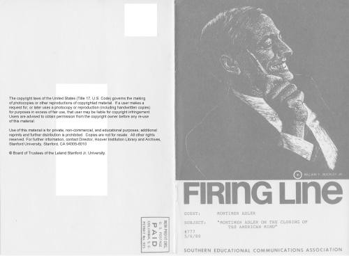 Mortimer Adler on The Closing of the American Mind