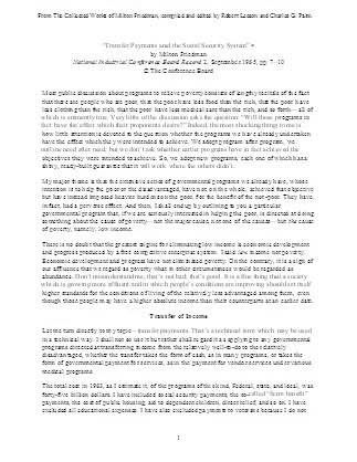 Transfer Payments and the Social Security System