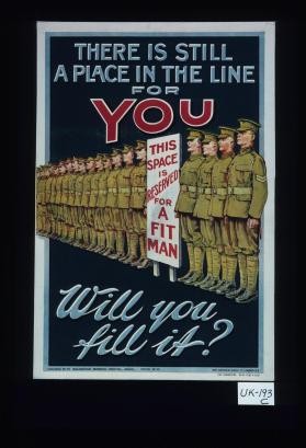 There is still a place in the line for you. This space is reserved for a fit man. Will you fill it?