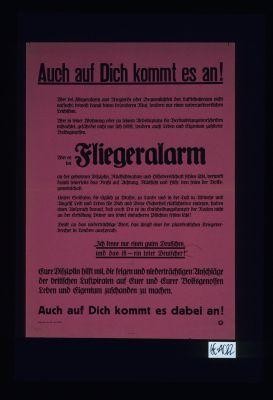 Auch auf dich kommt es an! ... Fliegeralarm