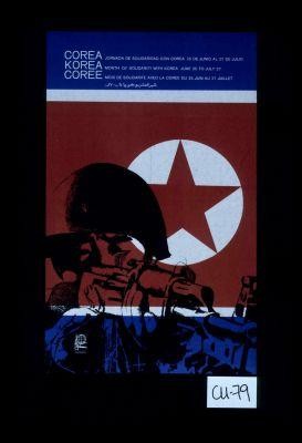 Corea. Jornada de solidaridad con Corea, 25 de junio al 27 de julio ... [text repeated in English, French and Arabic (?)]. OSPAAAL