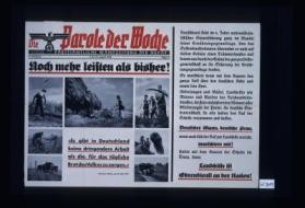 Die Parole der Woche. Parteiamtliche Wandzeitung der NSDAP. 3. Jahrgang ... Landhilfte ist Ehrendienst an der Nation!