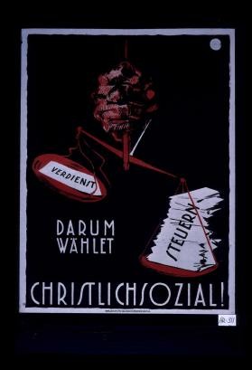 Verdienst Steuern. Darum wahlet Christlichsozial!