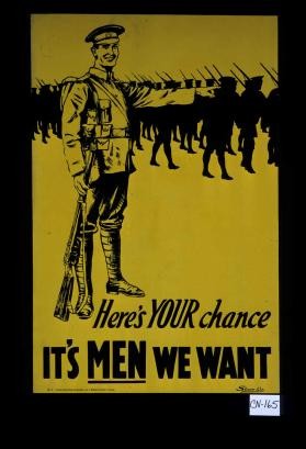 Here's your chance. It's men we want