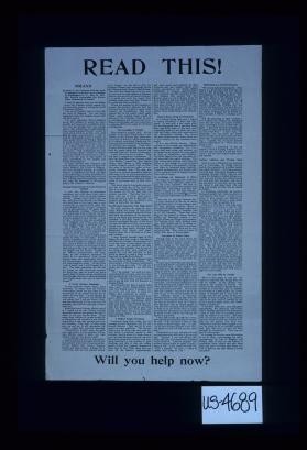 Read this! Poland. Remarks by Mr. Frederick Wolcott, made to delegates from Red Cross Chapters in Washington, D.C., May 25, 1917. Mr. Wolcott represented the Rockefeller Foundation in Poland
