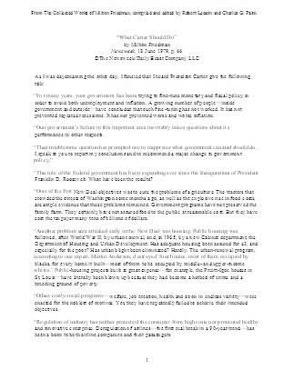 What Carter Should Do