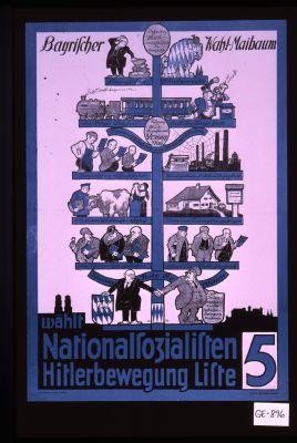 Bayrischer Wahl-Maibaum ... Wahlt Nationalsozialisten, Hitlerbewegung Liste 5