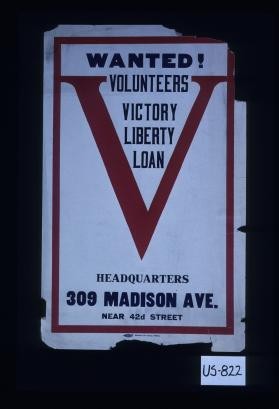 Wanted! Volunteers, Victory Liberty Loan