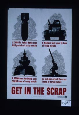 A 2000 lb. aerial bomb uses 600 pounds of scrap metals. A medium tank uses 15 tons of scrap metals ... Get in the scrap