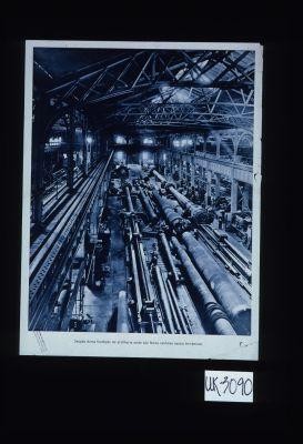 Seccao duma fundicao de artilharia onde sao feitos canhoes navais britanicos