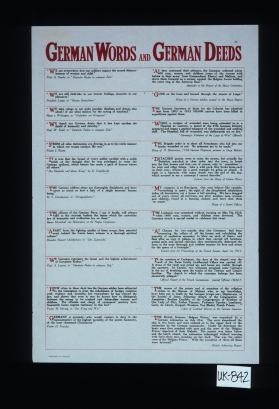 German words and German deeds