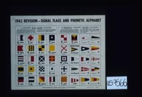 1943 revision - signal flags and phonetic alphabet. 5 alphabet flag names changed ... 10 phonetic alphabet letters changed
