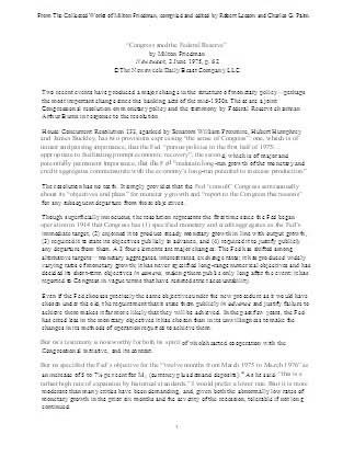 Congress and the Federal Reserve