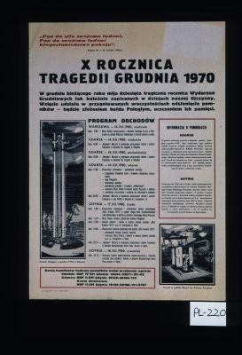 "Pan da sile swojemu ludowi, Pan da swojemu ludowi. Blogoslawienstwo pokoju." - Psalm 29 - tl. Czeslaw Milosz. X rocznica tragedii Grudnia 1970. ... Wziecie udzialu w przygotowanych uroczystosciach odsloniecia pomnikow - bedzie zlozeniem holdu poleglym ... Konta komitetow budowy pomnikow nadal przyjmuja wplaty