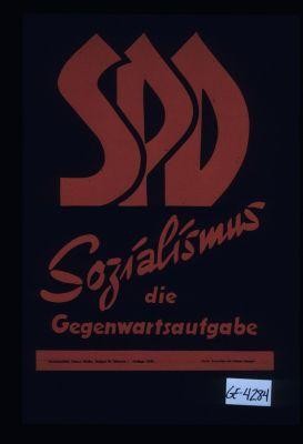 SPD Sozialismus die Gegenwartsaufgabe