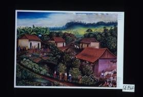Poster depicting village