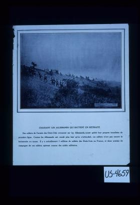 Chassant les Allemands qui battent en retraite