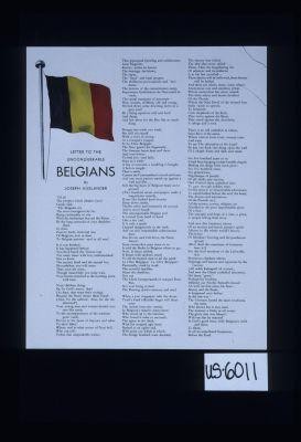 An Open Letter to the Unconquerable Belgians by Joseph Auslander