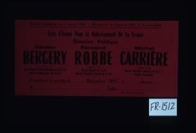 Elections legislatives du 2 janvier 1956 - Departement de Seine-et-Oise, 1re circonscription. Liste d'Union pour le redressement de la France. Reunion publique. Gaston Bergery ... Fernand Robbe ... Michel Carriere