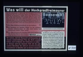 Was will der Hochgradfreimauer Roosevelt? ... Blutbad